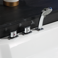 Baignoire de massage indépendante en acrylique en forme d'éventail, pour appartement, chambre, salle de bain, avec dossier, buse de massage du dos, certification CE
