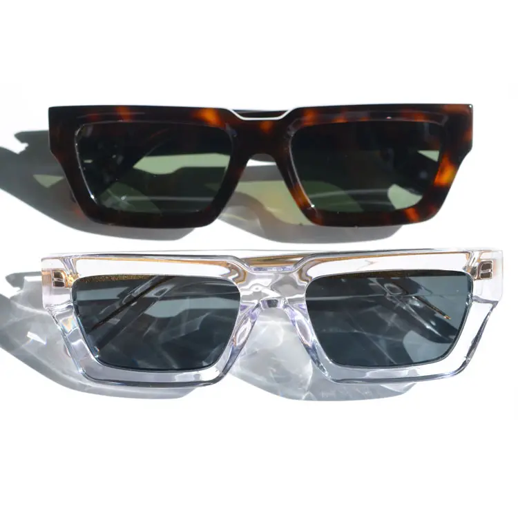 Chinese manufacturer 2022 Polarized Acetate Fiber Rectangular Sunglasses Gafas Men's Crystal Sunglasses