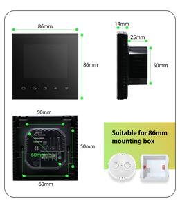 spezielles design schwarzer bunter touchscreen 16 a zimmerthermostat für elektrische fußbodenheizung mit wlan sprachsteuerungsfunktion - Product Image 6