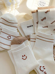 Calcetines de Diseño con Caras Sonrientes Transparentes, 5 Pares, para Mujer, Modernos, Cómodos, Transpirables y Ecológicos - Product Image 5