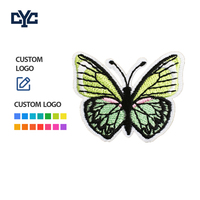 Parches de Fieltro No Tejido Bordados Retro Verdes, Diseños Gratuitos, Hermosos Parches Bordados de Mariposas