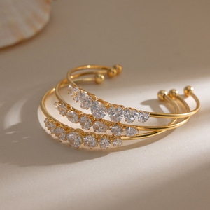 Pulseras de Cadena y Eslabones de Moda, Aleación de Zinc, Engaste de Circonita, Diseño Abierto, Joyería Unisex para Regalo, Origen Yiwu - Product Image 4