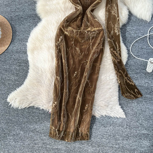 Robe <span class=keywords><strong>maxi</strong></span> décontractée élégante d'été pour femmes, robe sans manches à imprimé empire en maille - Product Image 3