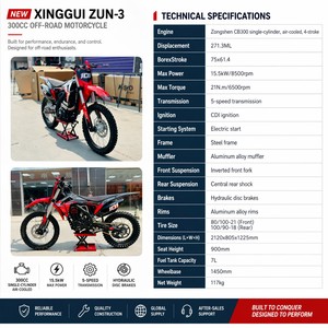 Motocicleta Todoterreno Enduro de 300cc, Motor Refrigerado por Aire, Escape de Acero Inoxidable, Tanque de 7L, Componentes Reforzados - Product Image 5