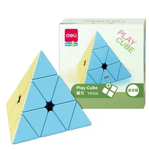 Deli YP100 Third-order pyramid Magic Cube Children's colorful special-shaped Magic Cube educational toys 72pcs per carton set