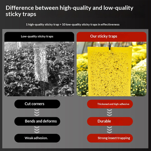 Piège à insectes en papier biodégradable écologique, non toxique, jaune, pour la lutte antiparasitaire en agriculture et en serre - Product Image 2