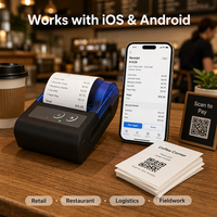 Impresora Térmica Portátil OEM/ODM de 58 mm con Bluetooth - Batería Extraíble, Logotipo y Empaque Personalizados para Comida para Llevar, Venta al por Menor y Pedidos de Entrega