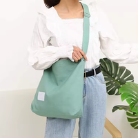 Ouye grand logo personnalisé été coton toile sangles épaule bandoulière sacs à provisions avec poches