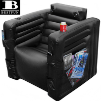 Chaise de Gadget gonflable personnalisée en PVC robuste, chaise de relaxation noire, canapé musical avec haut-parleur