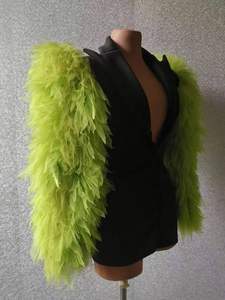 Dropshipping ürünleri derin V boyun kadın ceket yeşil kabarık uzun kollu Blazer konser performans kostüm - Product Image 4