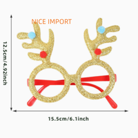 Lunettes de Noël rondes style bois de cerf, les plus vendues, décorations de Noël, fournitures de fête pour enfants, articles de Noël, montures