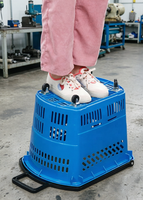 Chariot de courses portable en plastique à tirer à la main avec poignées réglables et couleurs personnalisables pour utilisation en supermarché