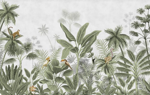 Papier peint <span class=keywords><strong>mural</strong></span> imperméable sans couture, forêt tropicale, plantes et <span class=keywords><strong>animaux</strong></span>, <span class=keywords><strong>autocollant</strong></span> <span class=keywords><strong>mural</strong></span> pour la décoration des murs des hôpitaux et des centres commerciaux - Product Image 2