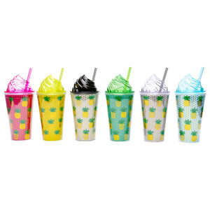 Nuevos productos 2020 de papel de doble pared insertar reutilizable bebiendo tazas 16oz vaso de plástico con paja y tapas - Product Image 2