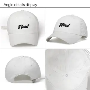 リサイクルコットン帽子メーカーカスタムロゴ刺繍6パネル野球スポーツゴルフお父さん帽子メタルバックル付き