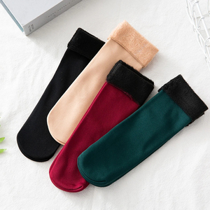 Women's <b>Winter</b> Thick Insulation Short Cashmere <b>Socks</b> Nylon Snow Velvet Boot Solid Color High-quality Women's Floor <b>Socks</b> - Product Image 6