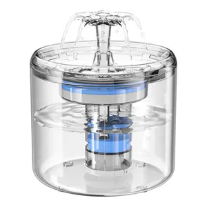 88oz/2.6L Fonte de água transparente gato Alimentador de água silencioso para animais Ciclos automáticos Standing Pet Water Dispenser