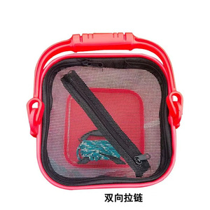 Seau de pêche pliable épaissi avec couvercle, rouge, en EVA, portable, pour poissons vivants, multi-usages, pour usage extérieur - Product Image 4