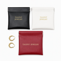 Pochette en cuir PU personnalisée avec logo en relief pour bijoux, lunettes de soleil, colliers, boucles d'oreilles et bagues