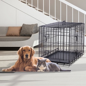 Trung Quốc Nhà Máy Cung Cấp Kim Loại Động Vật Lồng Cho Chó Giá Rẻ Giá 24 '30 '36 '42' Sắt Thùng Tàu Sân Bay Nhà Cổ Điển Khay Nhựa - Product Image 6