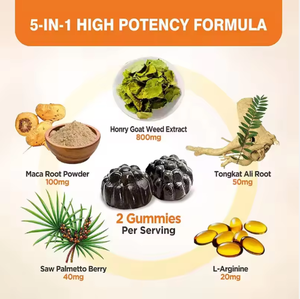 Caramelle Gommose all'Estratto di Radice di Maca OEM per Uomini, Migliorano l'Immunità, Integratore Naturale per Adulti, Senza Glutine, Vegano - Product Image 4