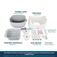 Bac à litière automatique intelligent pour chat, toilette semi-ouverte autonettoyante pour animaux de compagnie avec fonctionnement silencieux et plateau anti-sable, OEM/ODM