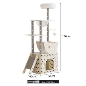 Cat Tree Luxury House Integrated Cat Tree Wooden Luxury Minimalist Multi-layer <strong>Scratching</strong> <strong>Post</strong> Large Size for <strong>Kitten</strong>/Cat Room - Product Image 5