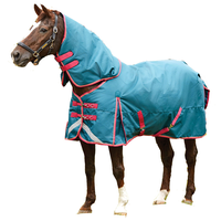 Housse d'hiver pour cheval confortable et réfléchissante, détachable, imperméable, respirante, pour course, couverture de sortie, col personnalisable