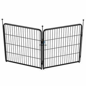 Köpek için özel dekoratif bahçe çiti tel Panel sınır hayvan bariyer hiçbir kazmak eskrim Rustproof Metal siyah karton kutu 500 adet