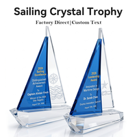 Trophée Voilier en Cristal K9 Premium, Grande Surface de Gravure, Design Multi-Styles, Récompense pour Équipe Championne et Reconnaissance des Employés