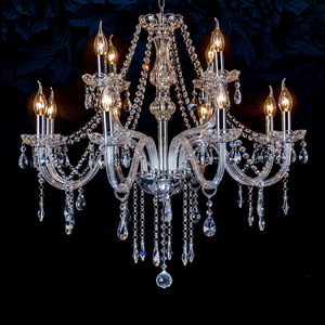 Lustre en cristal en acier inoxydable, base d'ampoule E26, 220V AC, hauteur réglable, télécommande, luminaire suspendu pour salon - Product Image 1