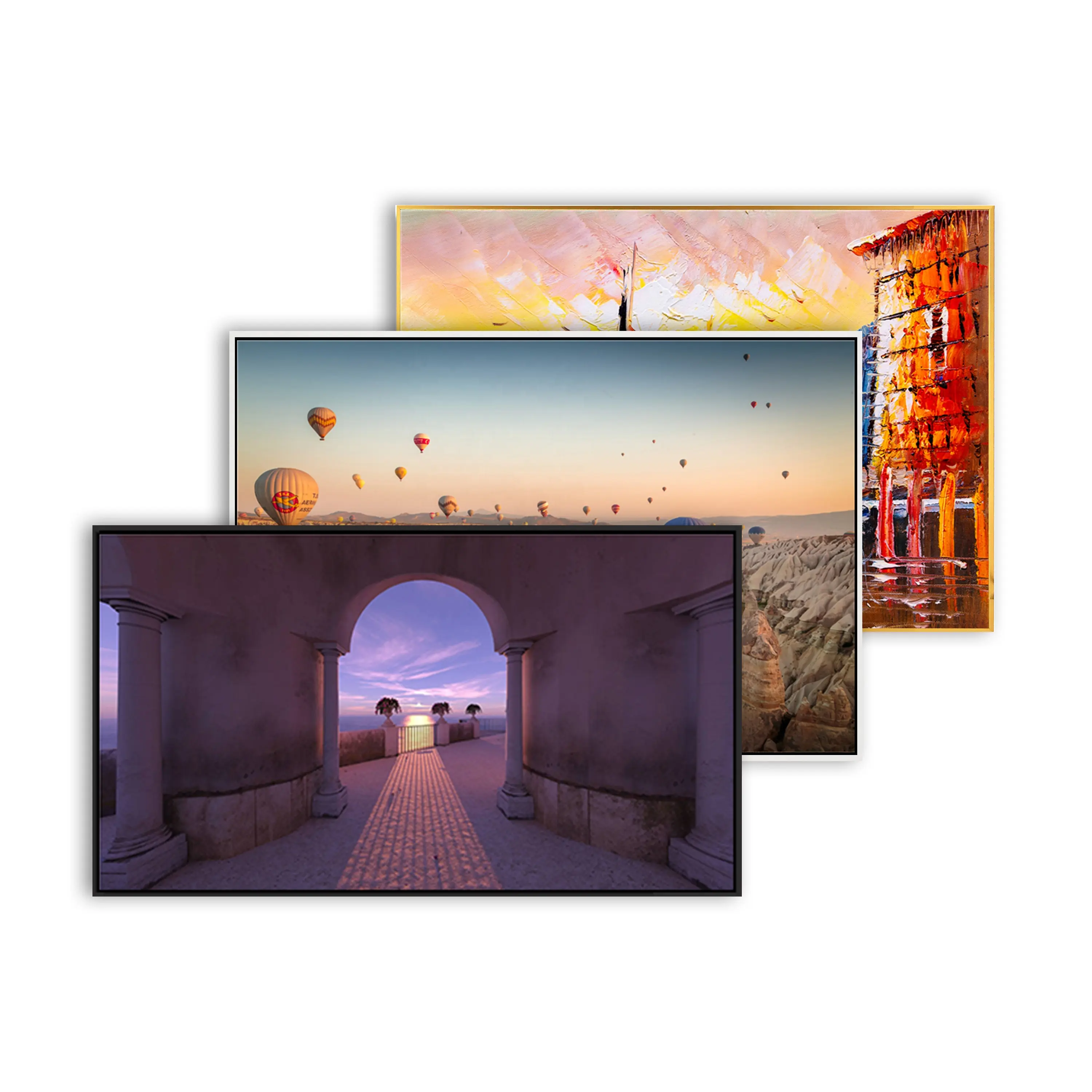 Framed Canvas Prints Modern Landscape Picture Art Canvas HD Prints Art Work Custom Round Printing