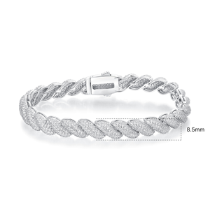 Tren panas kerajinan berat 9mm tembaga zirkon bertatahkan berlian gelang Bezel berlian Kuba gelang Bezel - Product Image 6