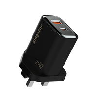 Adaptateur multi-ports 25W standard britannique à prix d'usine, charge super rapide QC3.0, chargeur USB Type-C
