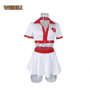 Logo personalizzato che allatta Cosplay Mini camicie Crop infermiere serva erotico Sexy donne Lingerie abiti 2024 - Product Image 4