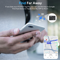 ATUVOS Localisateur GPS sans fil rechargeable pour la navigation GPS IOS Android avec chipset AIROHA, ultra fin 1,6 mm, étanche