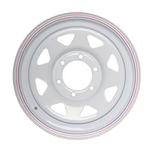 15 "White Falou de Aço Aro Trailer 6-Lug Em 5.5" V Falou Aro Trailer Em Estoque A Granel