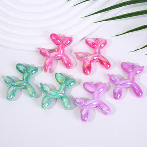 चमकदार राल शिल्प धातु सफेद ऐक्रेलिक बैलून कुत्ते आकर्षण-गहने, बालियां, हार, हार, कुंजी और फोन चेन के लिए - Product Image 3