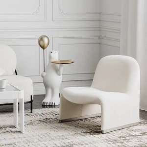 Poltrona Moderna e Semplice in Velluto di Lusso Leggero per Soggiorno e Appartamento, Sedia Resistente per il Relax - Product Image 1