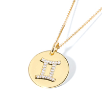 Flyskye — bijoux de luxe en plaqué argent 925, collier en or 18k, pavé du zodiaque, zircons gemini, or