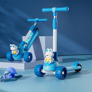 سكوتر أطفال 2-8 سنوات مع موسيقى وإضاءة، سيارة يو-يو <span class=keywords><strong>3</strong></span> في 1 قابلة للطي - Product Image 3