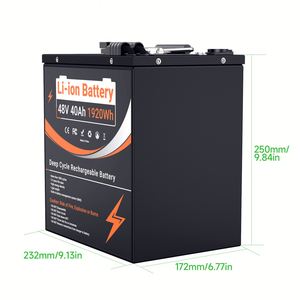 แบตเตอรี่ลิเธียมไอออนแบบชาร์จไฟได้สำหรับจักรยานไฟฟ้า 48v 40ah พร้อมระบบจัดการแบตเตอรี่ 50A BMS และเครื่องชาร์จ 5A สำหรับระบบโซลาร์เซลล์บ้าน 1500w - Product Image 2