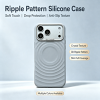 Coque magnétique en silicone effet diamant ondulé pour iPhone 18 Pro Max, avec cadre de protection d'objectif pour iPhone 12 Pro Max et iPhone 17 – Vente en gros