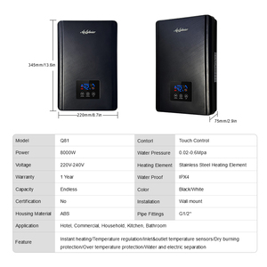 Multi point 8kw 220v max uso in acciaio inox elemento riscaldante cucina <span class=keywords><strong>rubinetto</strong></span> <span class=keywords><strong>doccia</strong></span> set Instudabagno - Product Image 2