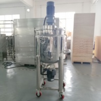 100L petite capacité savon liquide shampooing émulsifiant réservoir de mélange cire visqueuse chemisé chauffage homogénéisateur agitateur mélangeur Machine