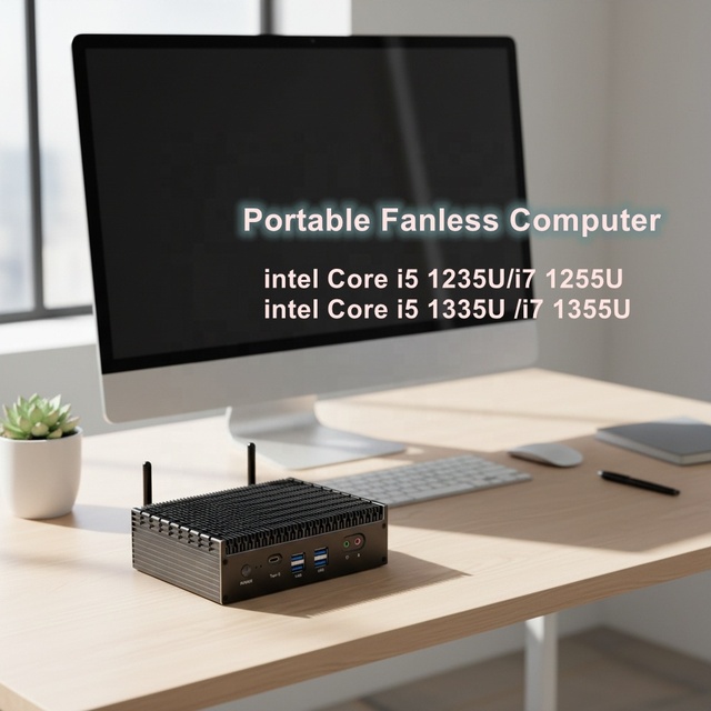 Rugged Fanless Industrial Mini Pc SSD Dual LAN Desktop Computer I7 1355u DDR4*2 Triple Display AloT & Industrial Solutions Host