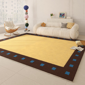 Alfombra de Poliéster con Bloques de Color Estilo Juvenil, Imitación Cachemira, Impermeable, Antideslizante, Fácil de Limpiar, para Sala de Estar, Manta para Sofá - Product Image 4
