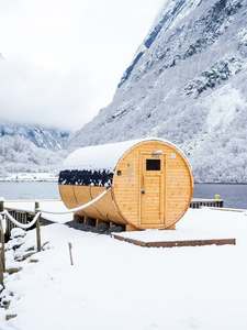 Sauna <span class=keywords><strong>a</strong></span> Botte per 6 Persone con Vista Panoramica, in Abete Termico, per Uso Esterno, con Opzione Stufa Elettrica o <span class=keywords><strong>a</strong></span> <span class=keywords><strong>Legna</strong></span> - Product Image 2