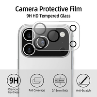 Film protecteur d'écran d'objectif d'appareil photo 3D HD transparent en verre trempé anti-rayures jaune/noir pour iPhone 17 Pro Max