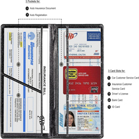 Police d'assurance personnalisable Maintenance Carte d'assurance d'immatriculation de voiture authentique Pochette porte-documents de voiture en cuir